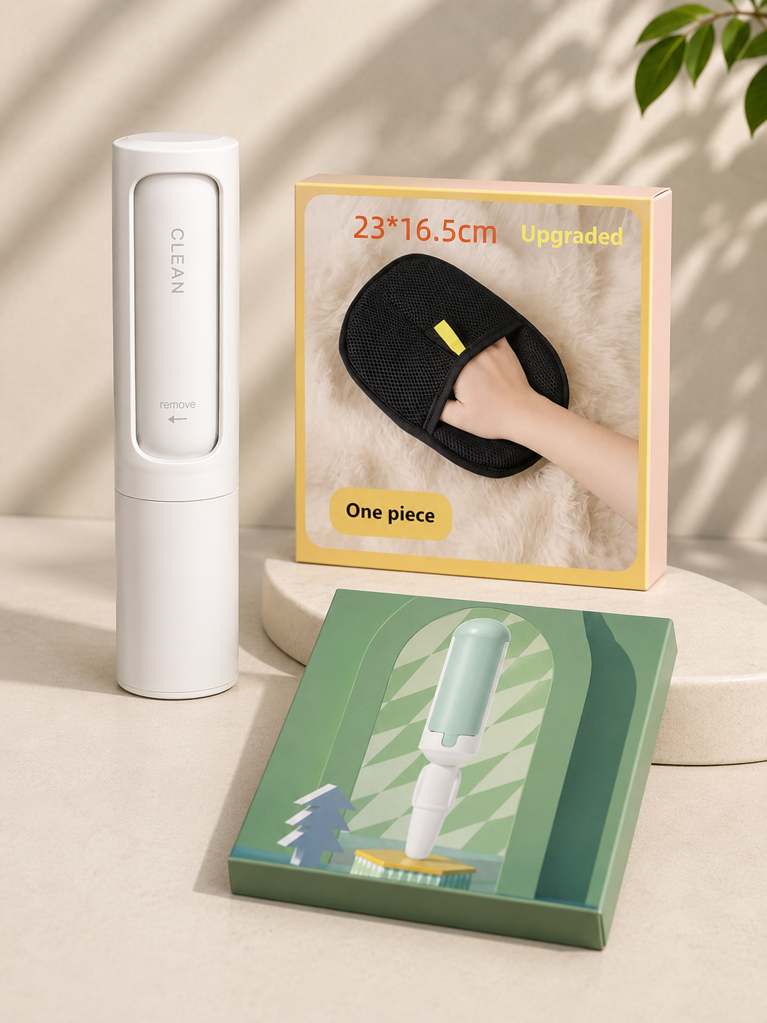Portable Reusable Pet Hair Remover Brush Self-Cleaning Lint Roller