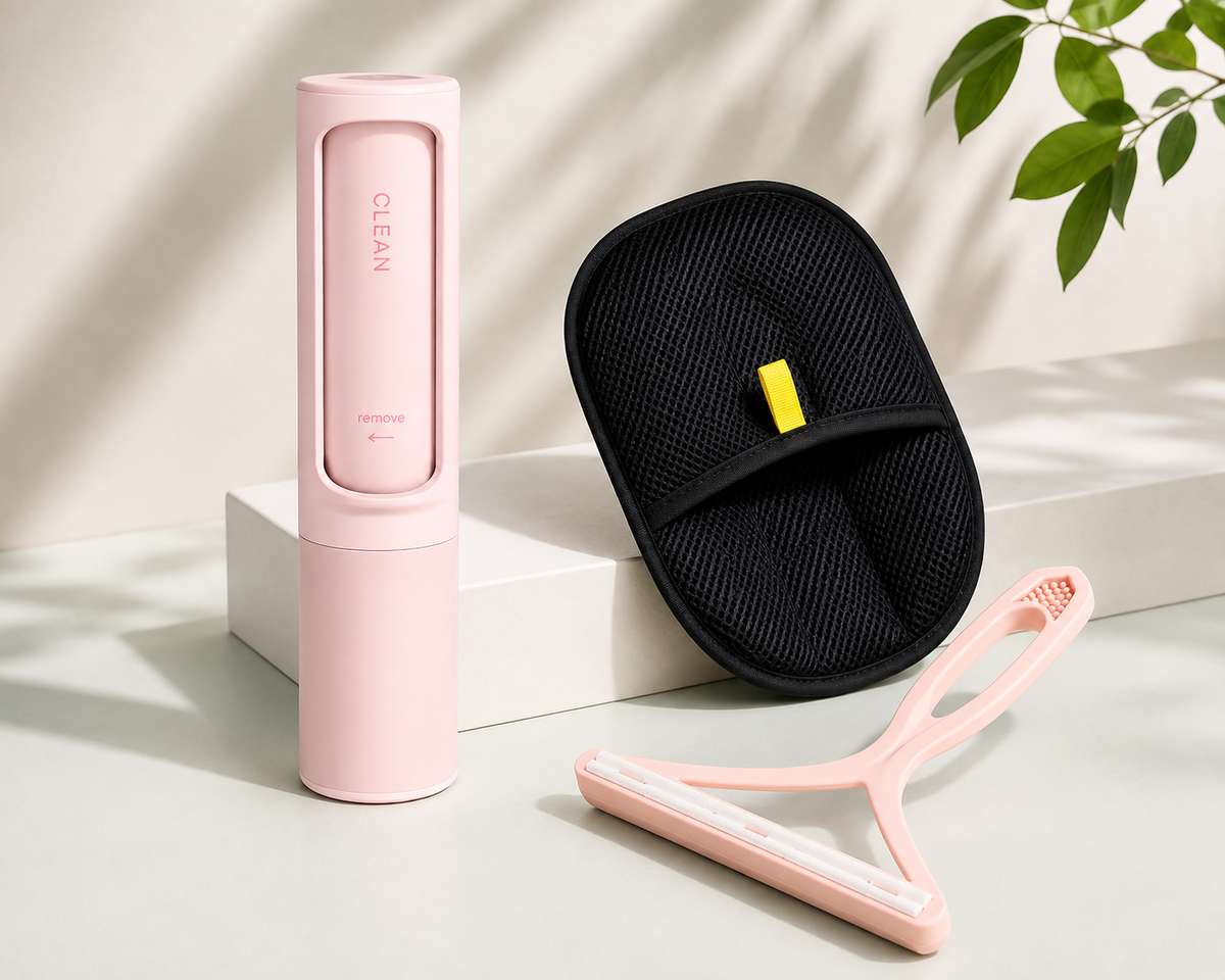 Portable Reusable Pet Hair Remover Brush Self-Cleaning Lint Roller