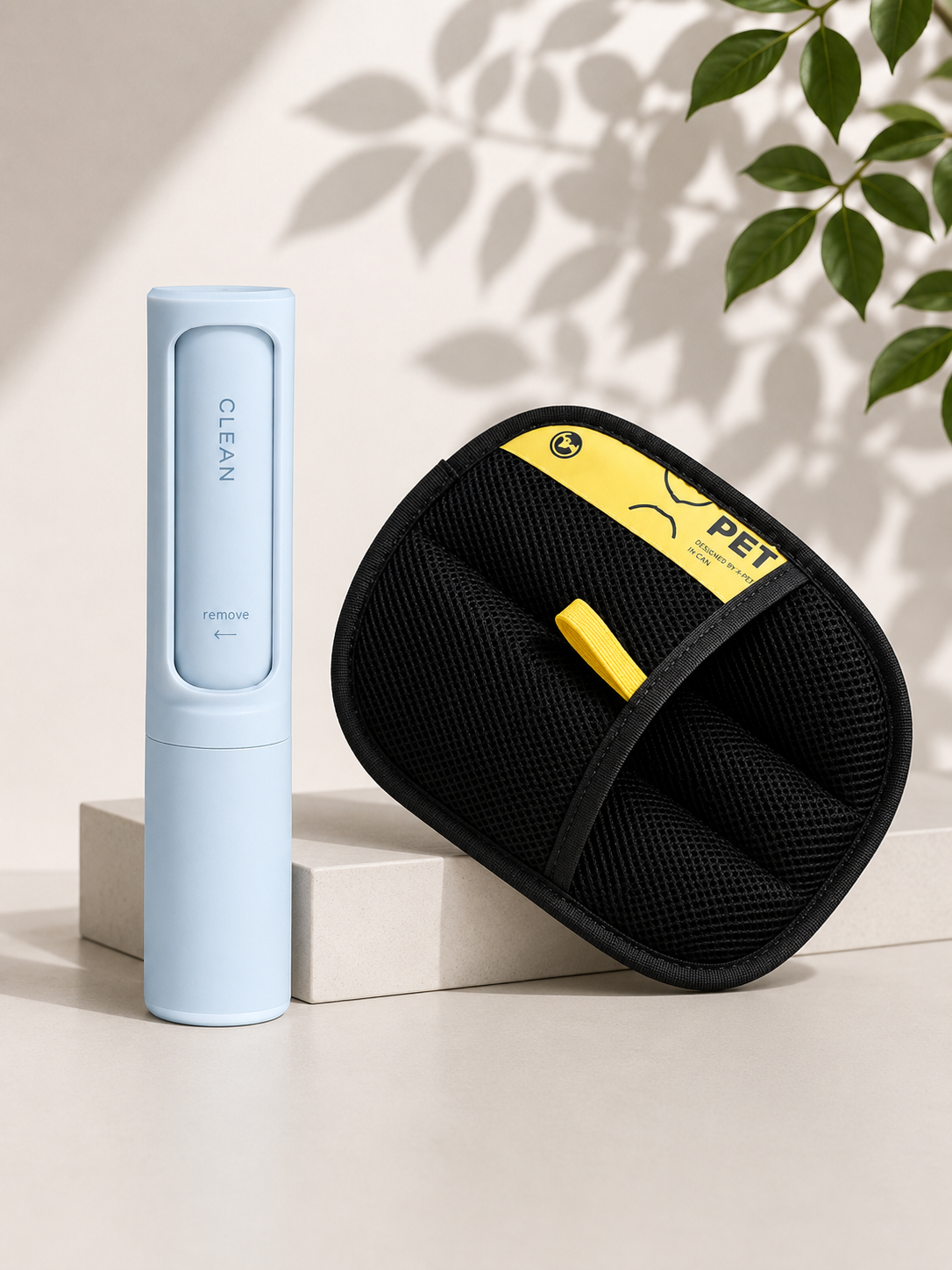 Portable Reusable Pet Hair Remover Brush Self-Cleaning Lint Roller