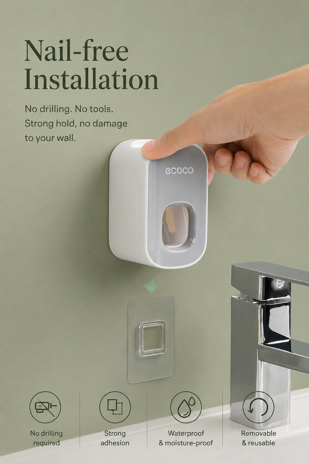Wall-Mounted Automatic Toothpaste Dispenser