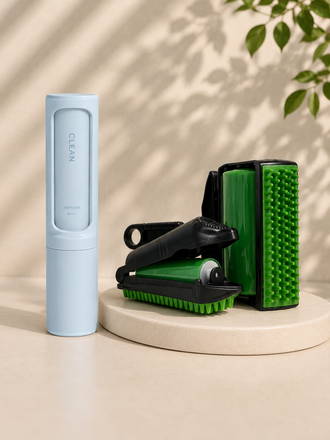 Portable Reusable Pet Hair Remover Brush Self-Cleaning Lint Roller
