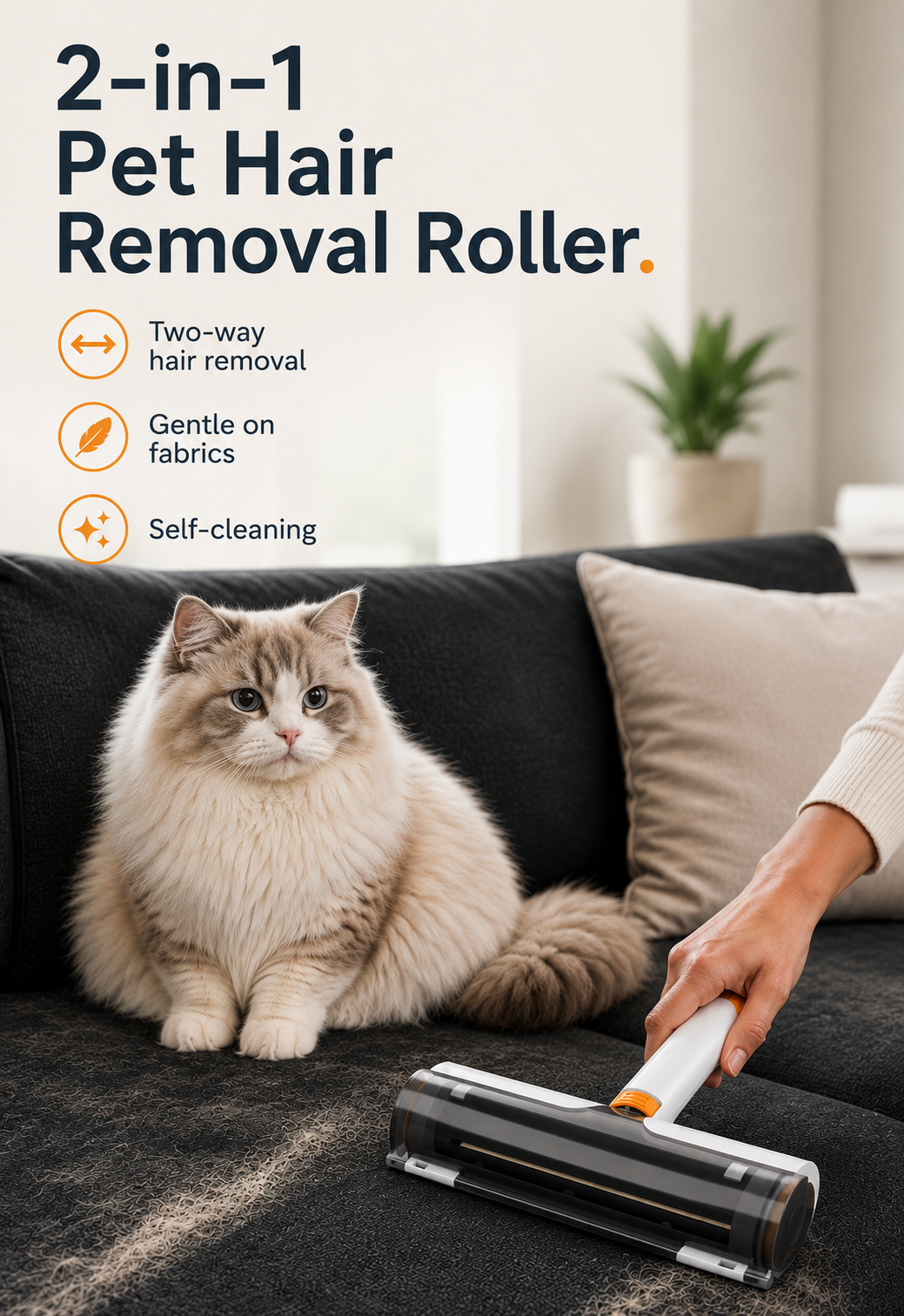 Dierenhaarverwijderaar Roller — 2-in-1 Zelfreinigend