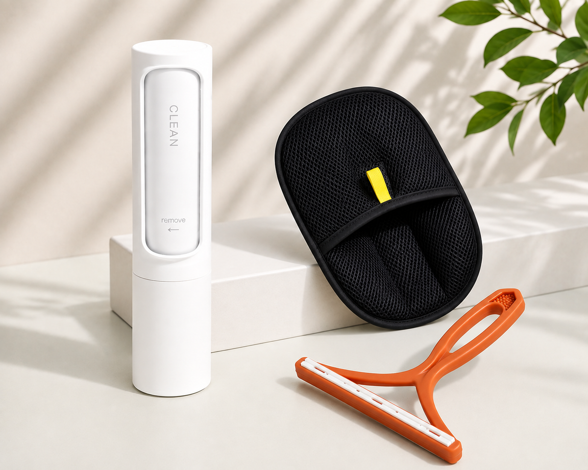 Portable Reusable Pet Hair Remover Brush Self-Cleaning Lint Roller